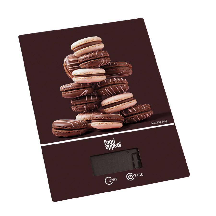 משקל מטבח דיגיטלי 5 ק"ג מקרון חום