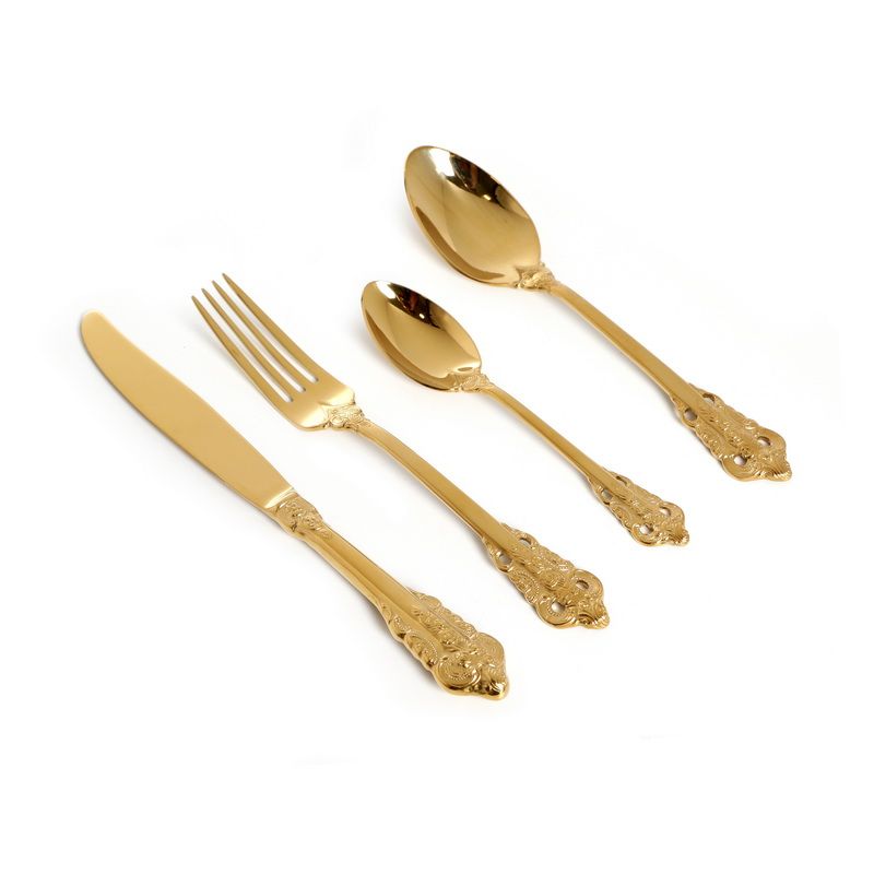 סט סכו”ם 24 חלקים – מעוטר זהב מבריק יוקרתי SHILA