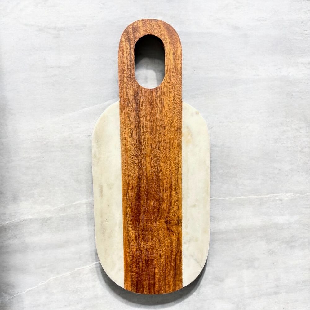 בוצ'ר מגש שיש טבעי לבן