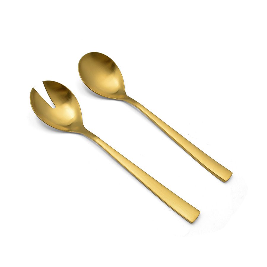 מארז הגשה לסלט - זוג כפות הגשה SAPHIR GOLD מאט