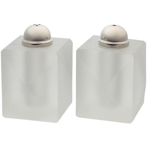 זוג מלחיות - קריסטל מט חלבי 7 ס"מ