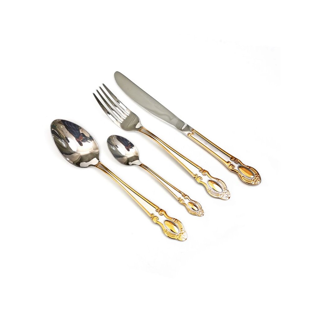 מזוודת סכו"ם 72 חלקים - כסף מעוטר משולב זהב בארוק