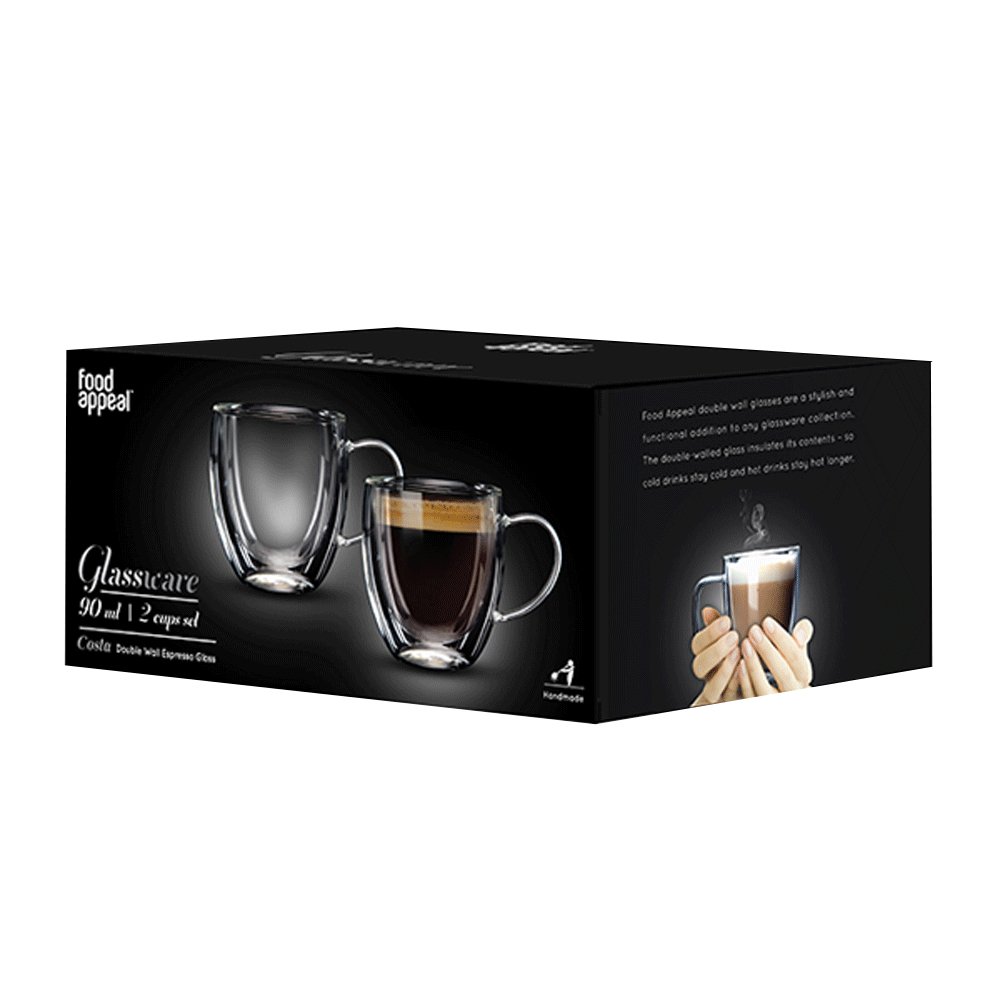 זוג כוסות 240 מ"ל דאבל דופן כפולה דגם COSTA