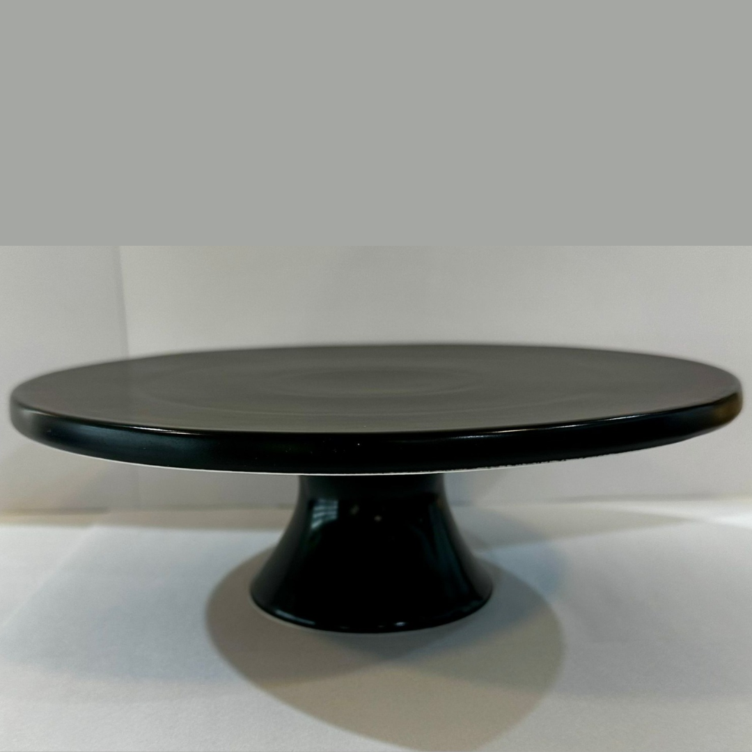 מעמד עוגה - פורצלן שחור 25 ס"מ