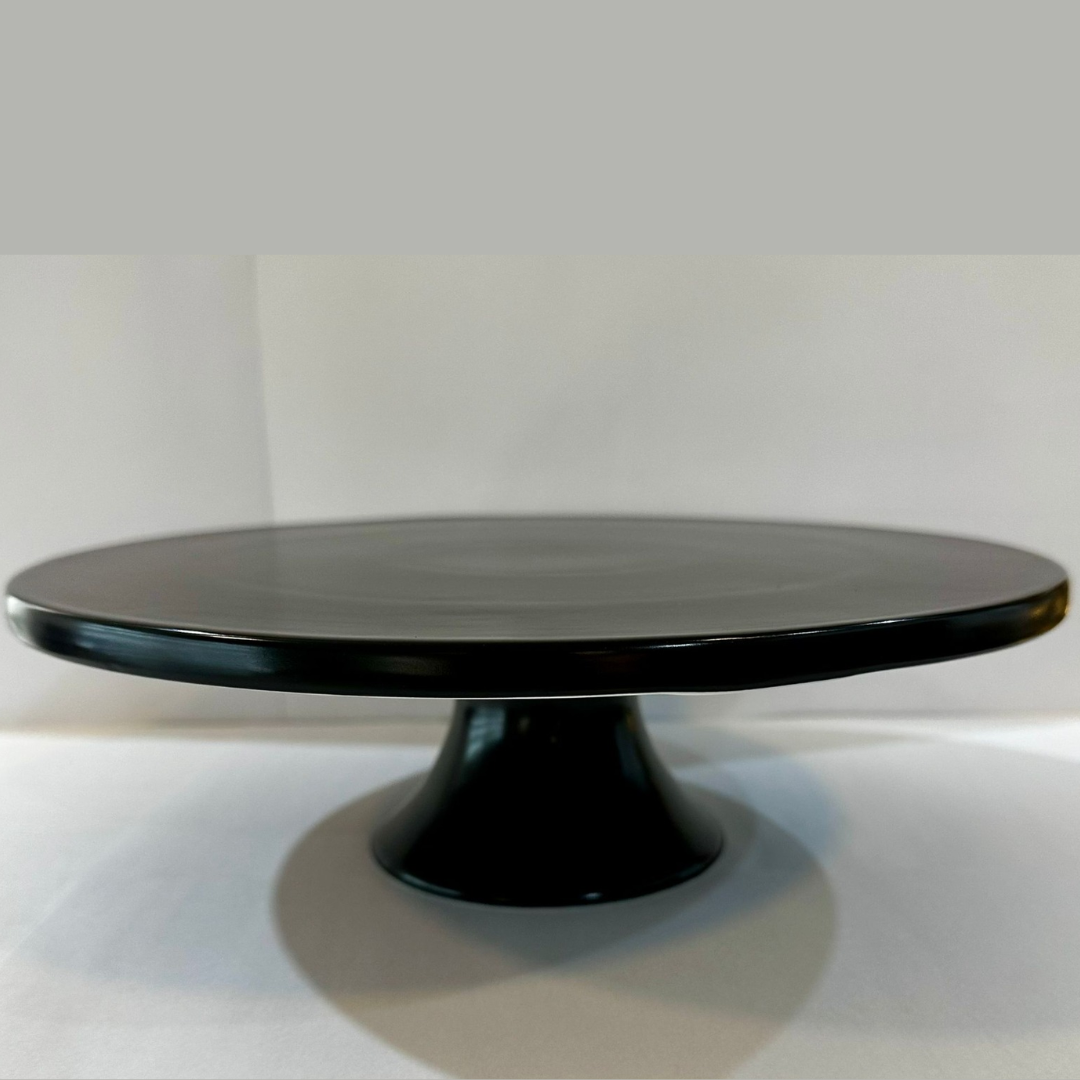 מעמד עוגה - פורצלן שחור 30 ס"מ