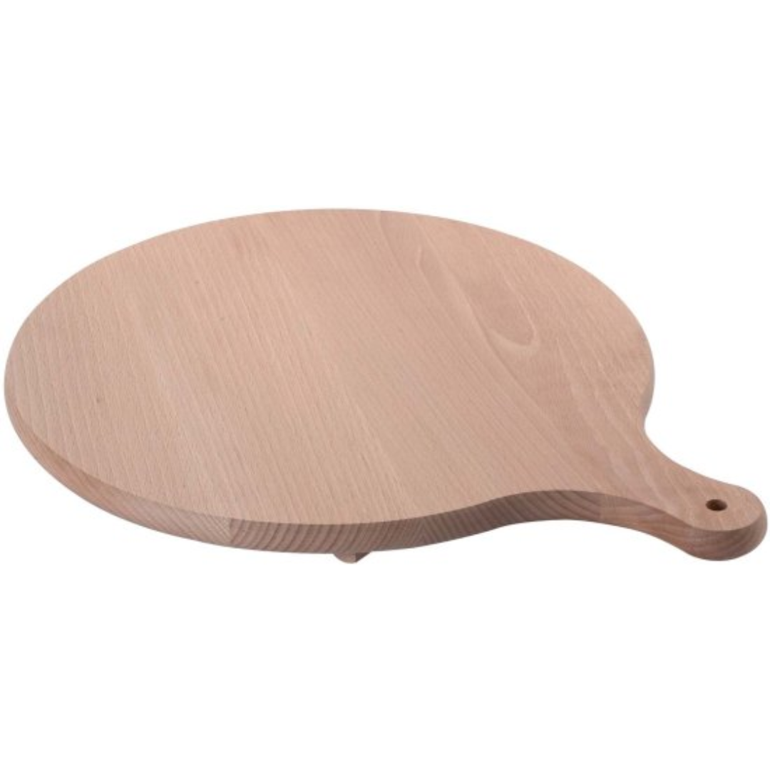 מגש עץ עגול עם ידית להגשת פיצה קוטר 33 ס"מ איטליה