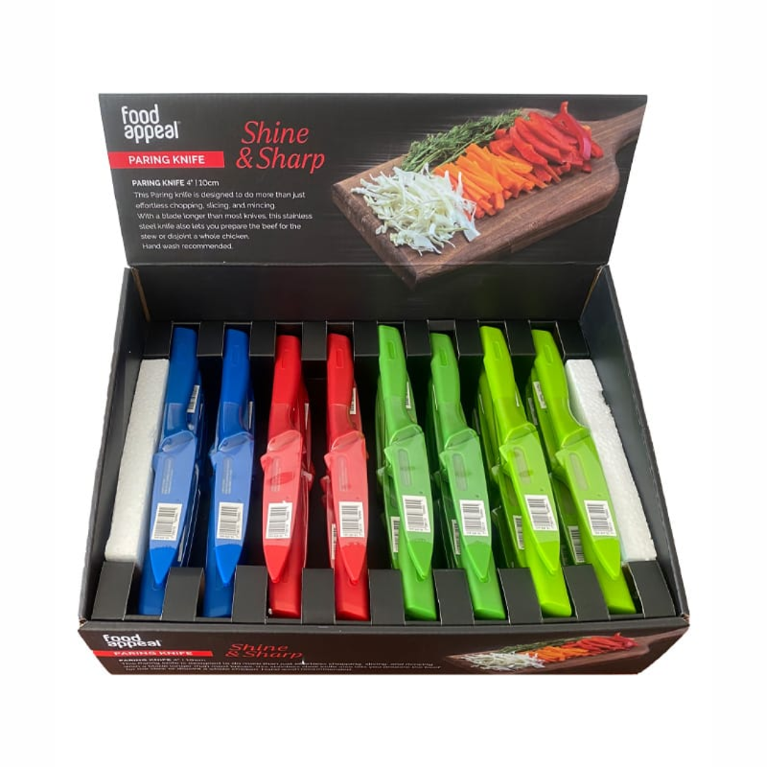 סכין חיתוך וקילוף 10 ס"מ עם להב נון סטיק וכיסוי SHINE & SHARP