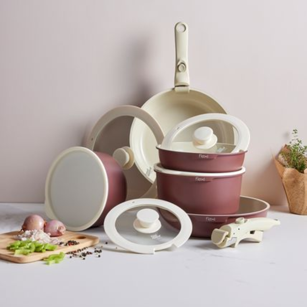 סט סירים 12 חלקים עם ידית נשלפת FLEXI מייפל