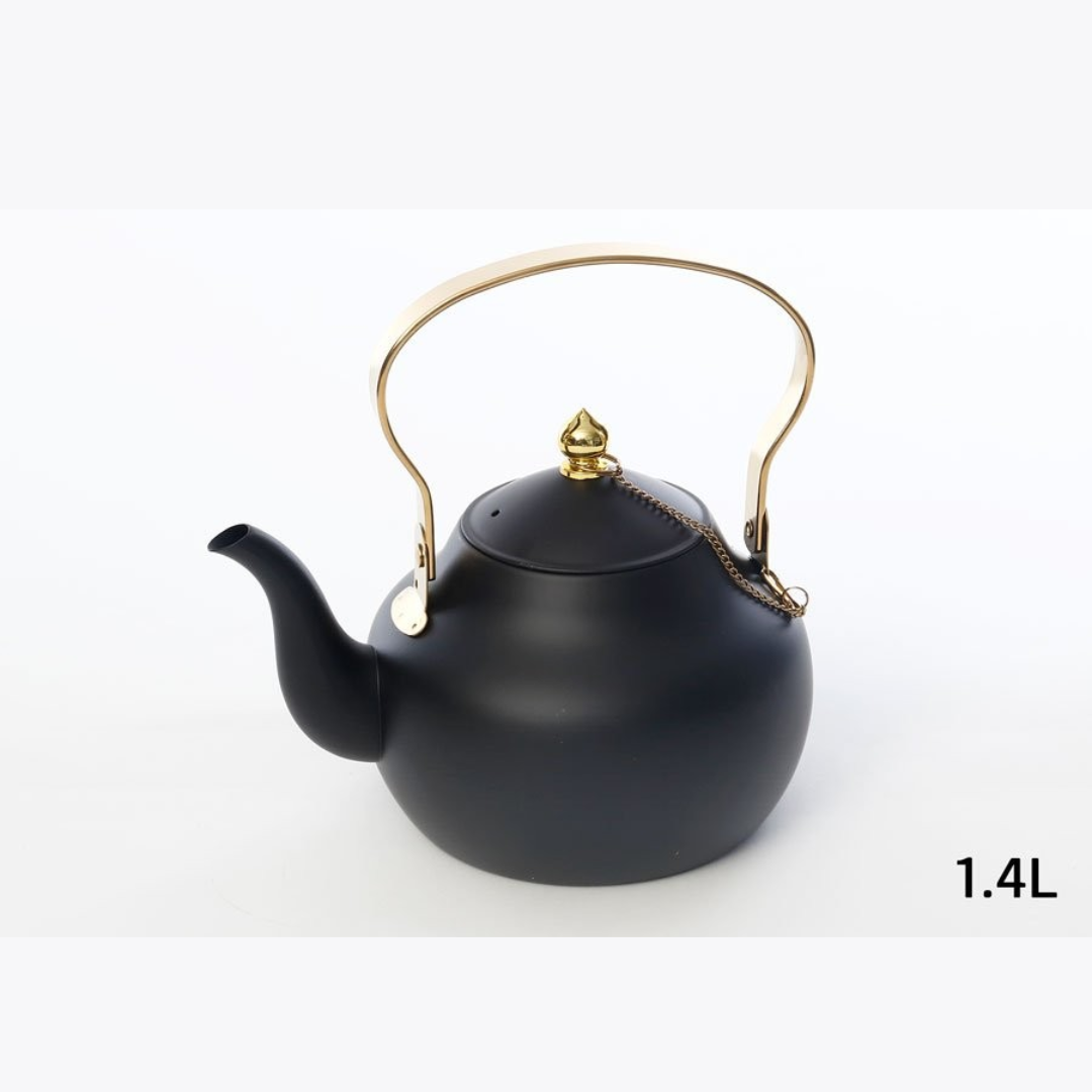 קומקום נירוסטה – שחור חלק ידית זהב 1.4 ל’ DREAM CHEF