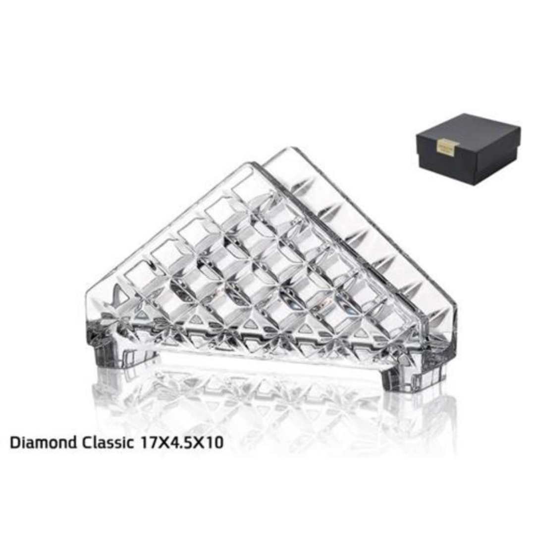מתקן מפיות - מפיון קריסטל בוהמיה 17X4.5X10 ס"מ Diamond classic