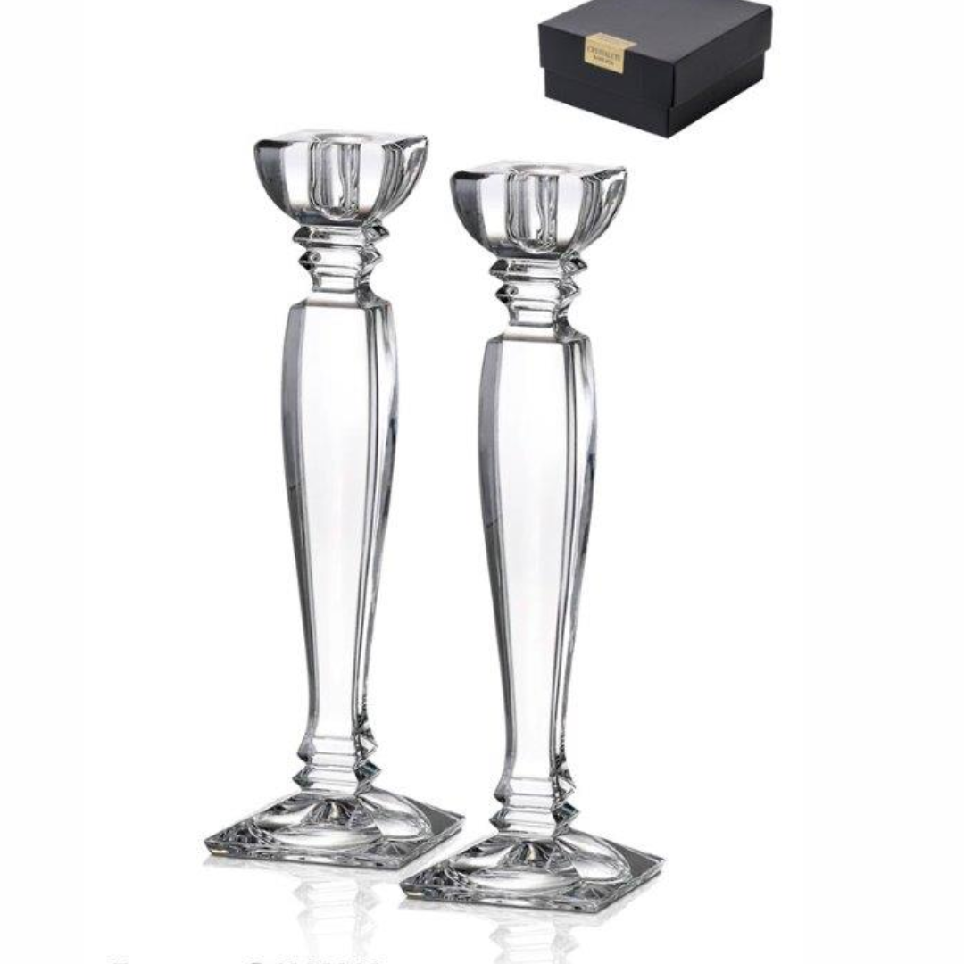 זוג פמוט - דגם ROXANA קריסטל בוהמיה 31X9X9