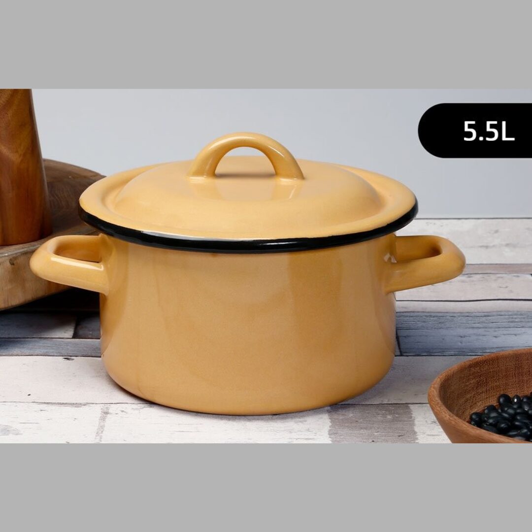 סיר בישול גבוה 24 ס"מ , 5.5 ל' - אמייל חרדל