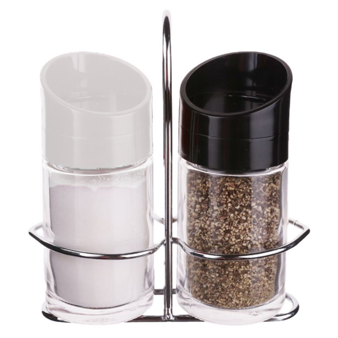 סטנד וצנצנות PEPPER מלח\פלפל 110 מ"ל Black&White