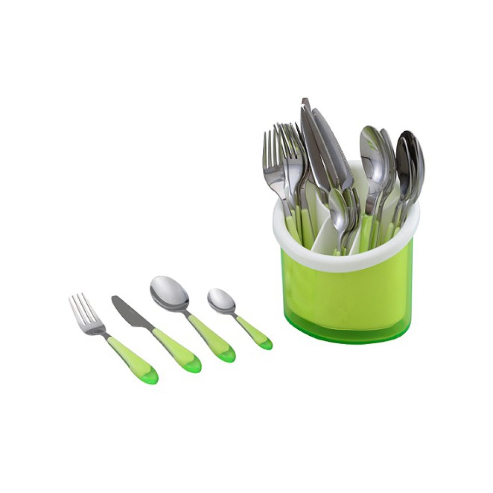 סט סכו”ם 24 חלקים במעמד ירוק CutterPeeler