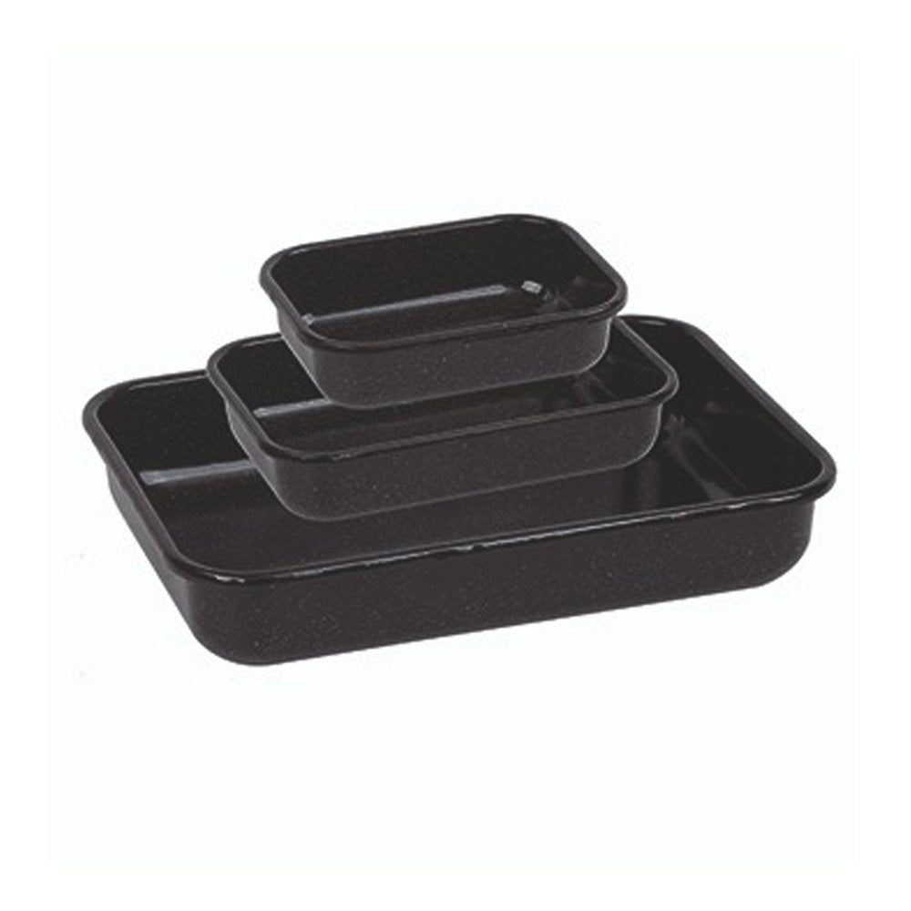 סט 3 תבניות אמייל 35X25 ס"מ + 29X19 ס"מ + 22X16 ס"מ שחור ENAMELWARE