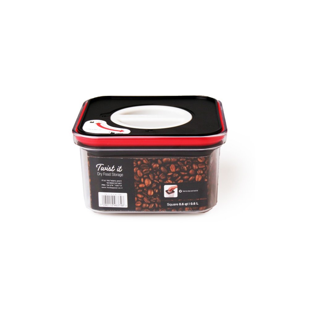 קופסת אחסון מרובעת 0.6 ליטר TWIST IT