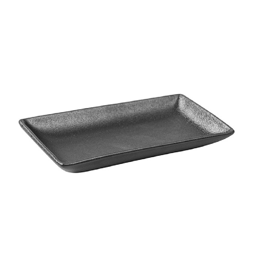 צלחת מלבנית שחור מט 16X10 ס”מ