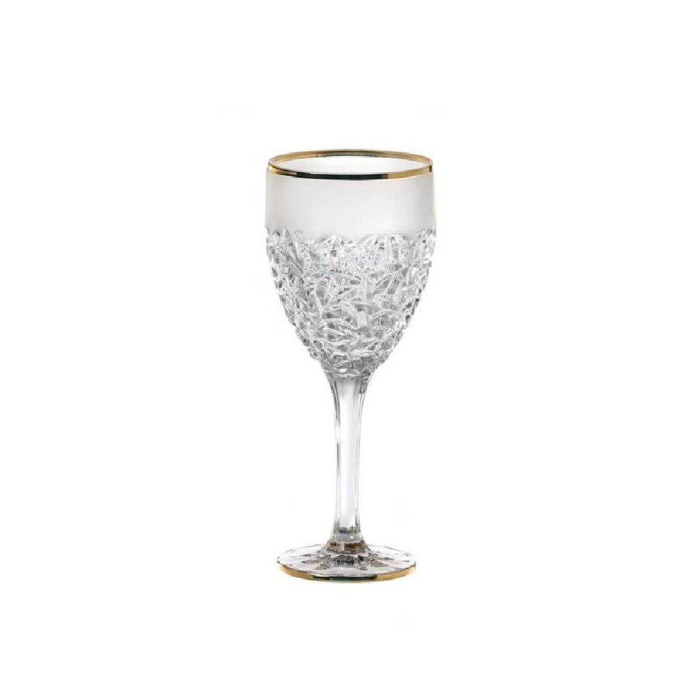 סט 6 כוס יין – זהב מט ניקולט קריסטל בוהמיה 320 מ”ל