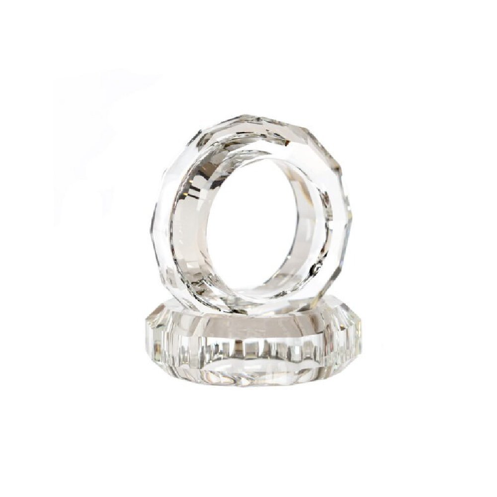 סט 6 חבקים זכוכית למפיות – קריסטל שקוף