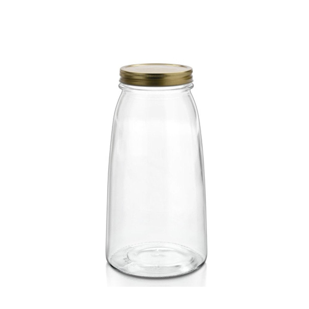 צנצנת פלקסי + מכסה זהב בנפח 2 ליטר - Borgonovo