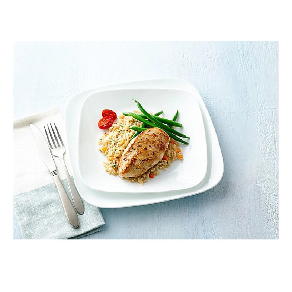 צלחת מנה ראשונה מרובעת 23 ס"מ , Pure White מבית Corelle קורנינג