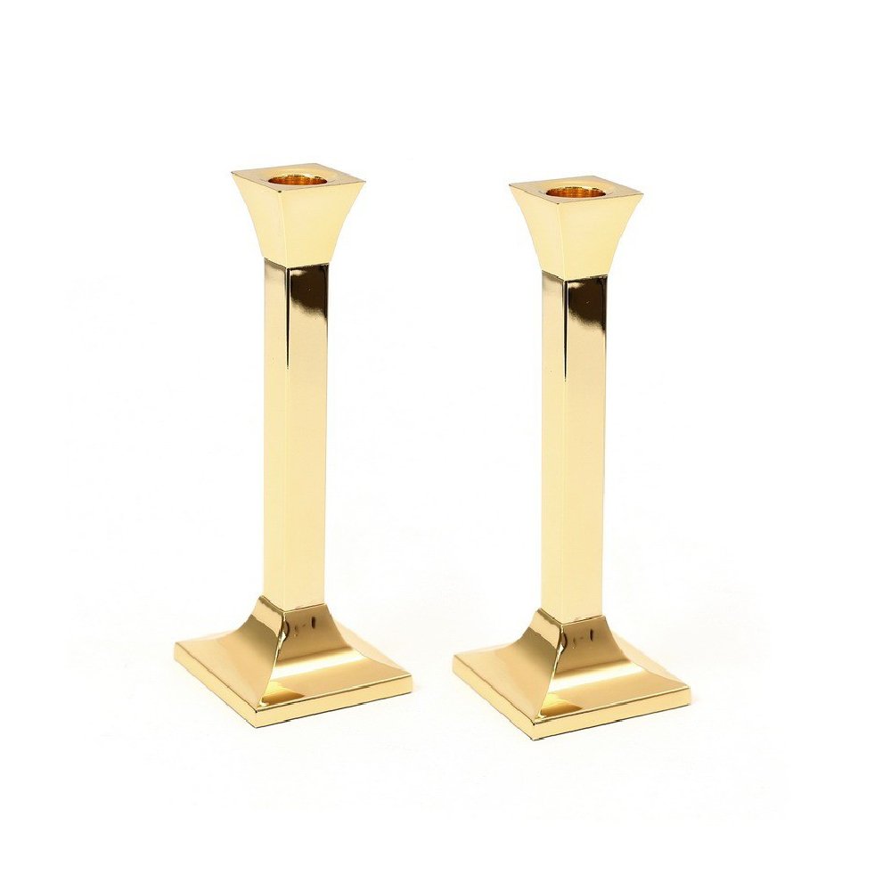 זוג פמוטים מרובע מוזהב 20.5 ס"מ