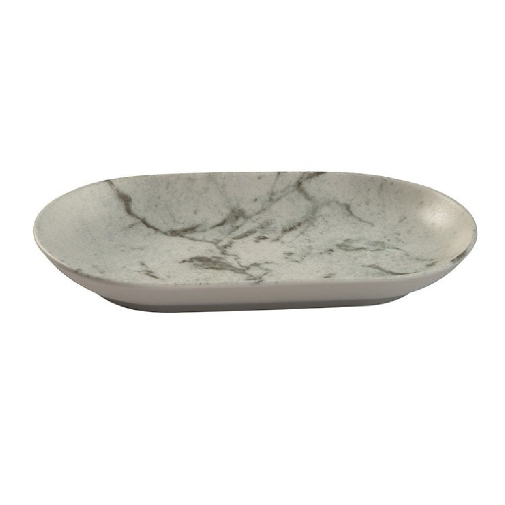 צלחת אובלית עמוקה 8*15 ס"מ - דגם שיש קררה מבית ARCOSTEEL