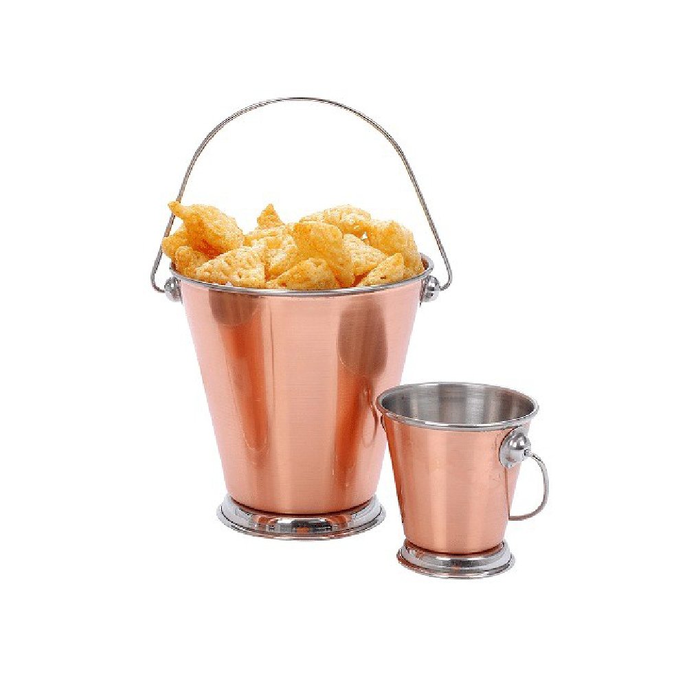 דלי נירוסטה מצופה נחושת 13X13 ס"מ