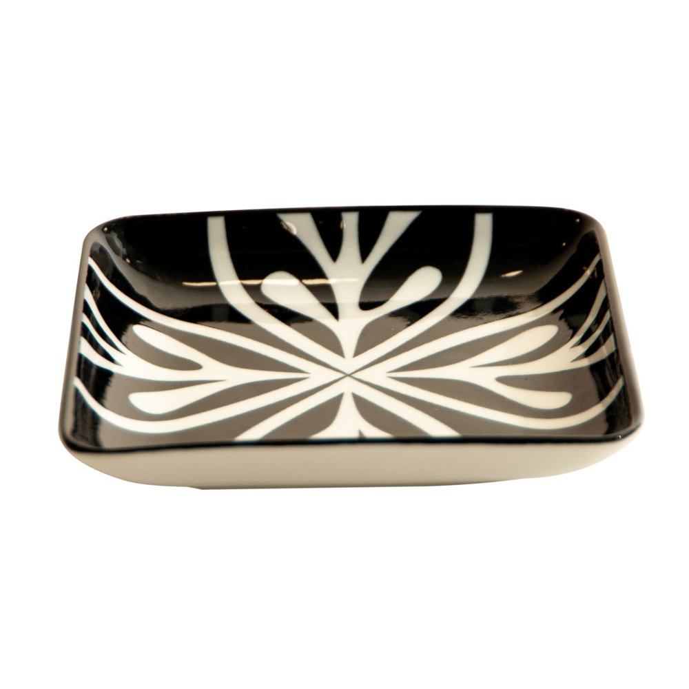 צלחת מרובעת דגם אורגזמי שחור לבן 12*12 מבית ARCOSTEEL