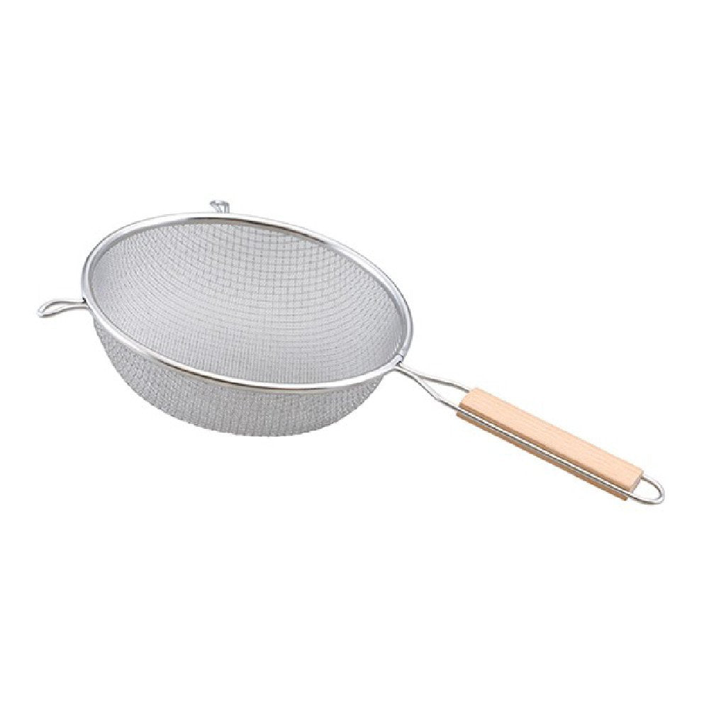 מסננת רשת כפולה ידית עץ 18 ס”מ