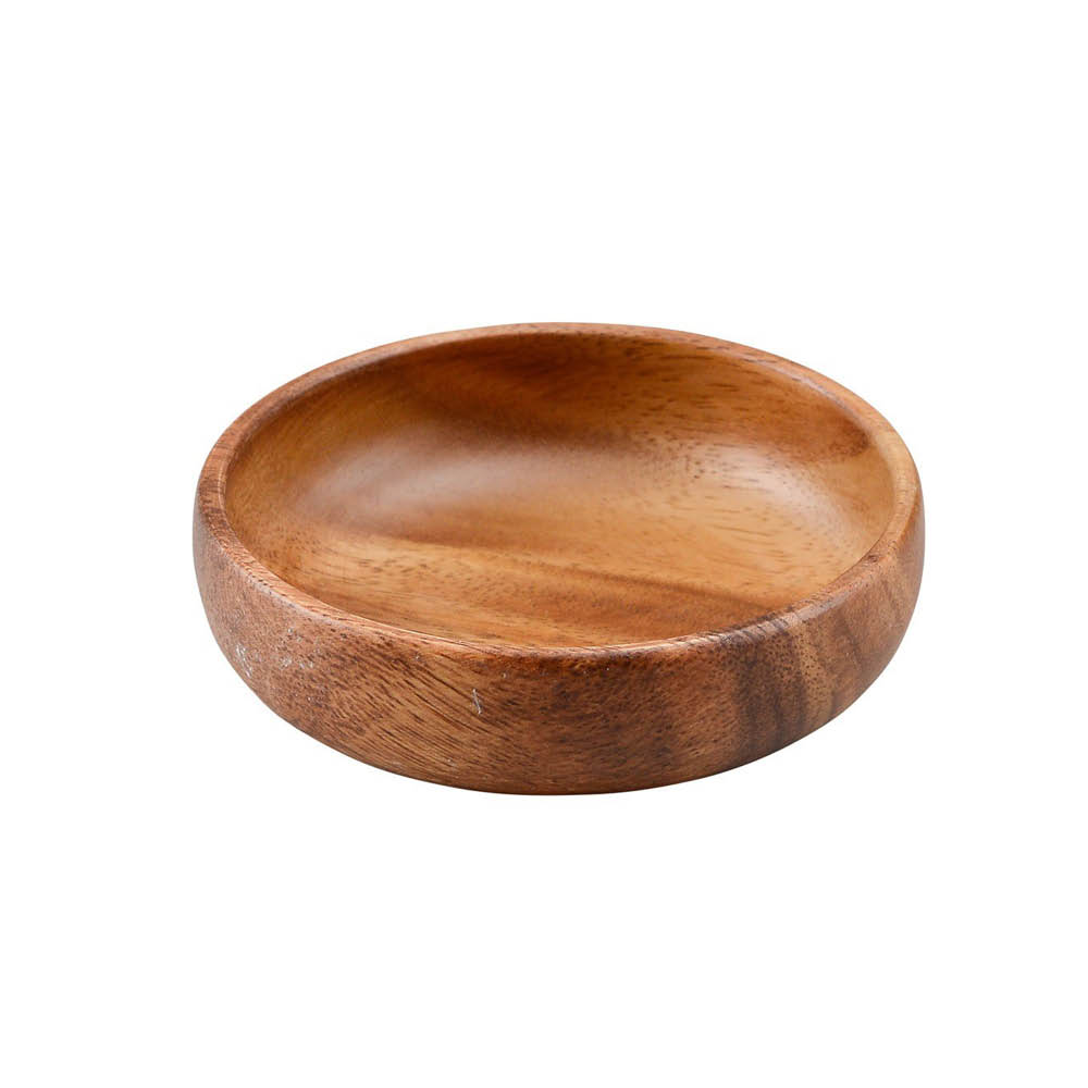 קערה לסלט עץ מלא גלי 15X8