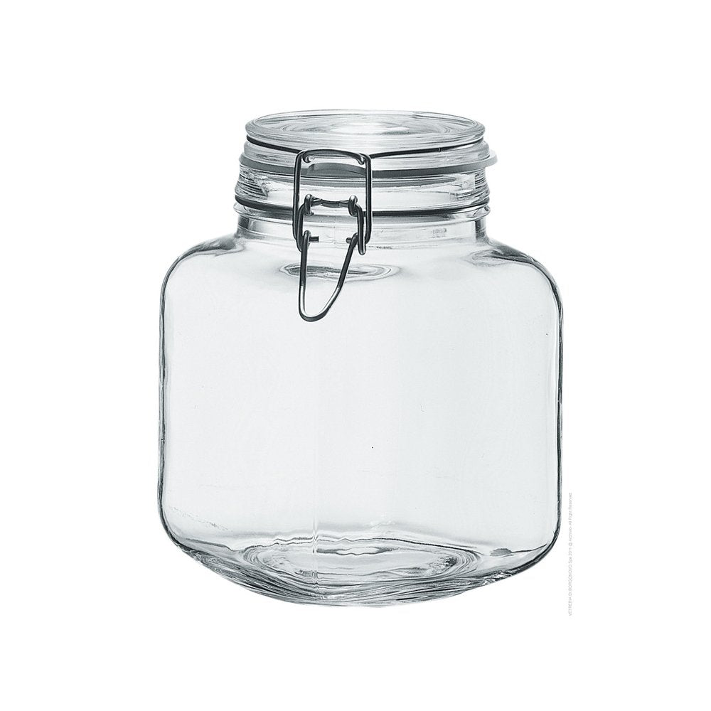 צנצנת זכוכית מרובעת – 2 ליטר דגם פרמיצי Borgonov איטליה