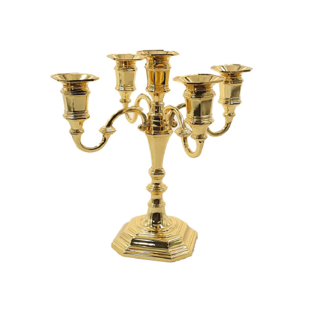 פמוט 5 - קנים זהב 'אנגלי' 25 ס"מ