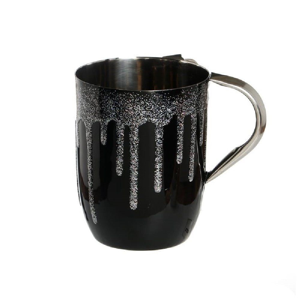 נטלה נירוסטה - אמייל כסף נטיפים שחור