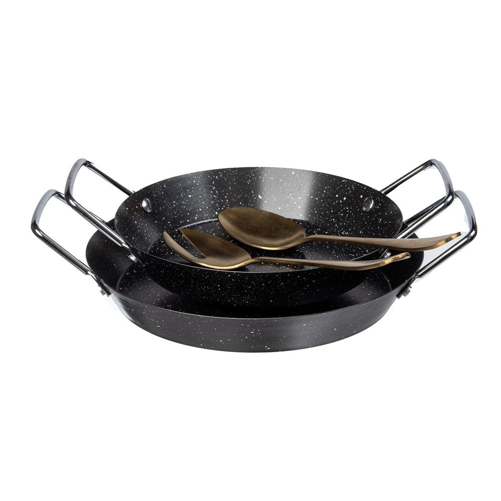 זוג מחבתות שקשוקה אלומיניום שחור 22 ס"מ + 26 ס"מ