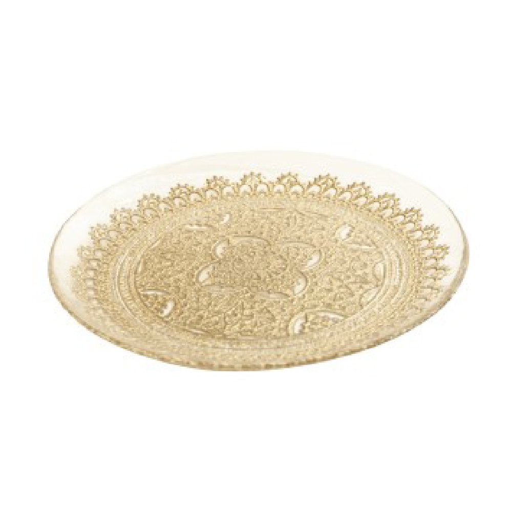 צלחת מנה ראשונה 21 ס"מ - זכוכית שקופה מעוטרת זהב דגם גותי ARCOSTEEL