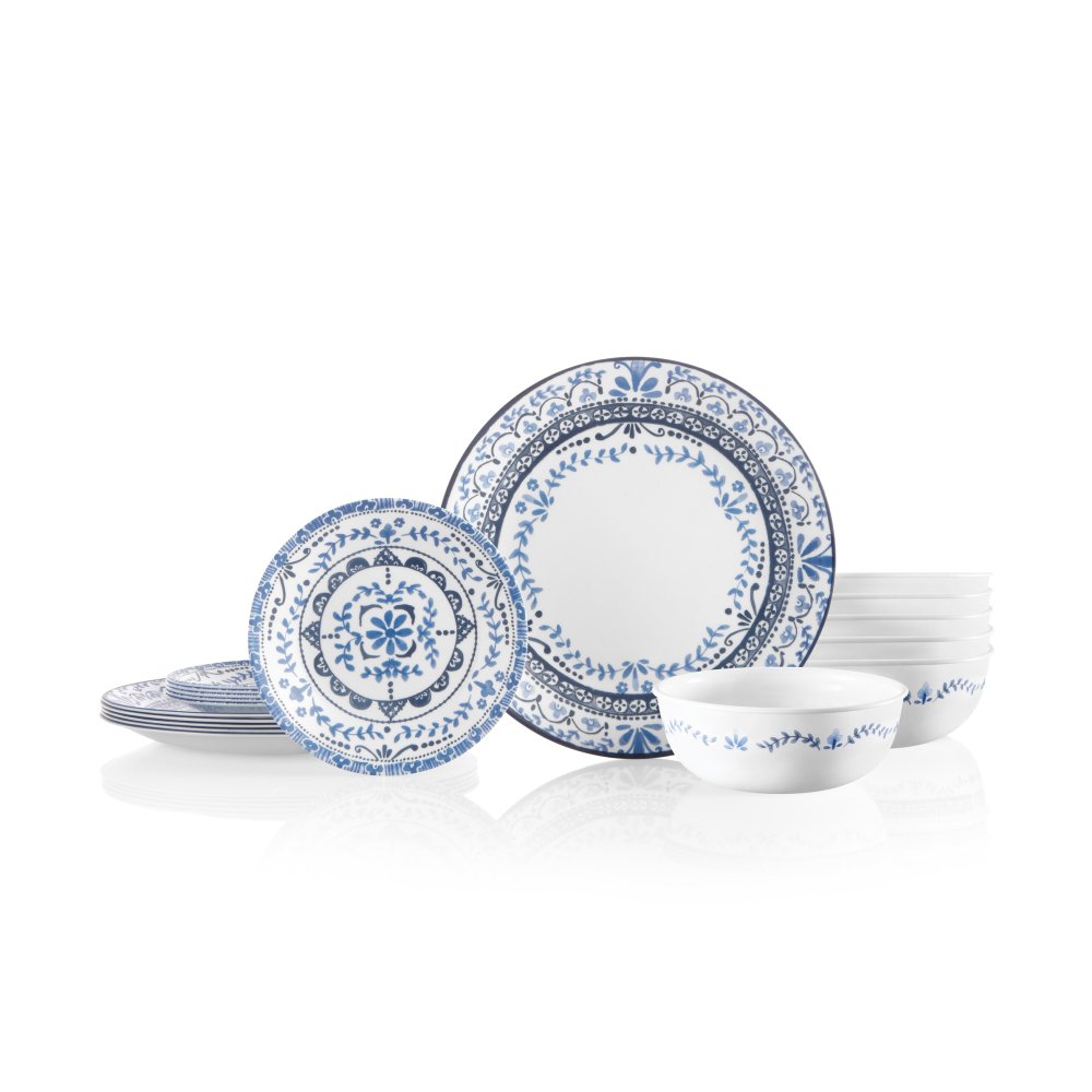 סט צלחות 18 חלקים - דגם Portofino מבית קורנינג corelle