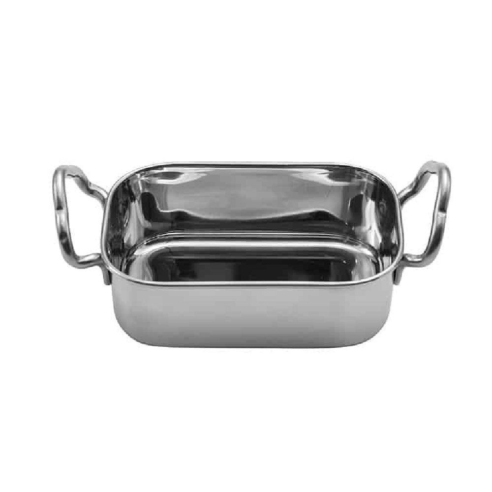 תבנית מלבנית מנירוסטה עם ידיות 12X8