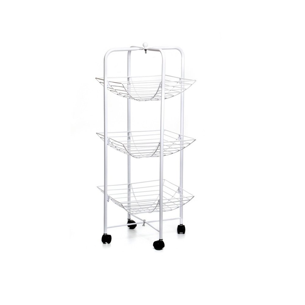 מעמד לירקות 3 קומות שחור מט - סלסלה מרובעת