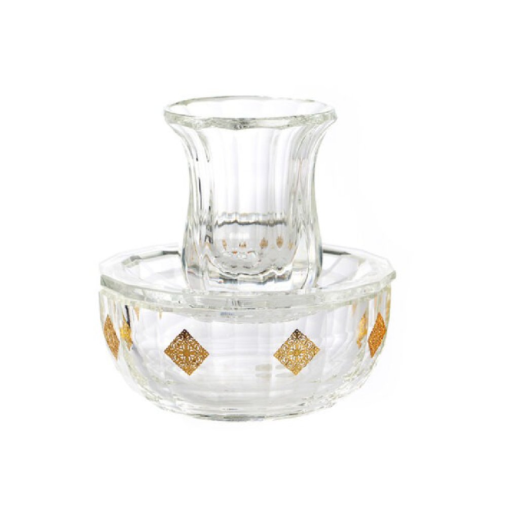 כלי למים אחרונים - זכוכית קישוט זהב