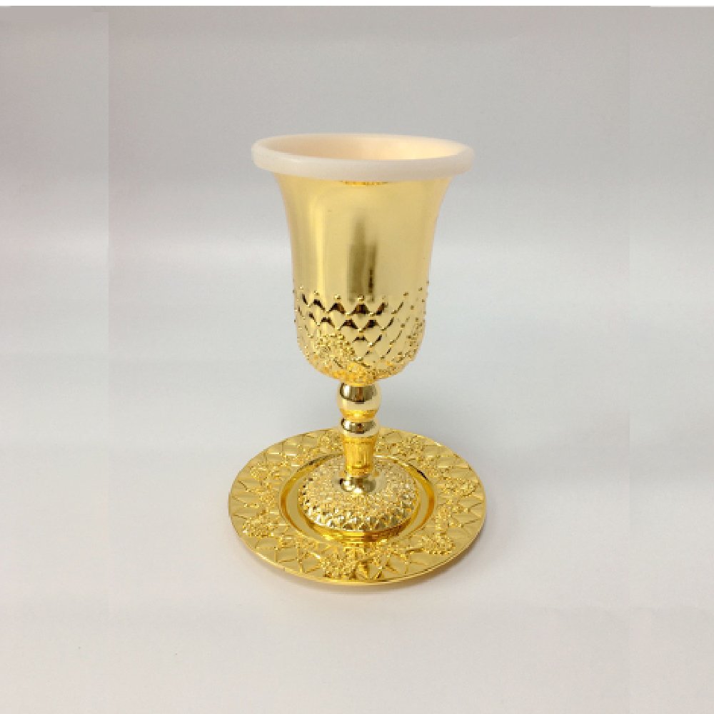 כוס קידוש - זהב + תחתית דגם X