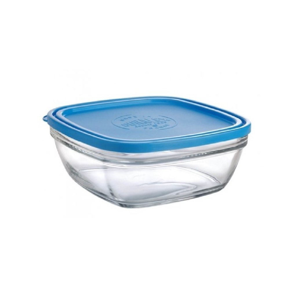 קופסאת אחסון מרובעת זכוכית 20 ס"מ + מכסה Duralex