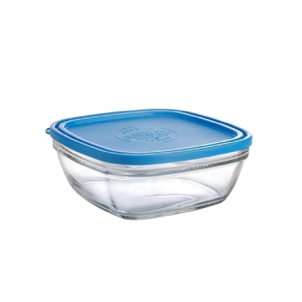 קופסאת אחסון מרובעת זכוכית 23 ס"מ + מכסה Duralex