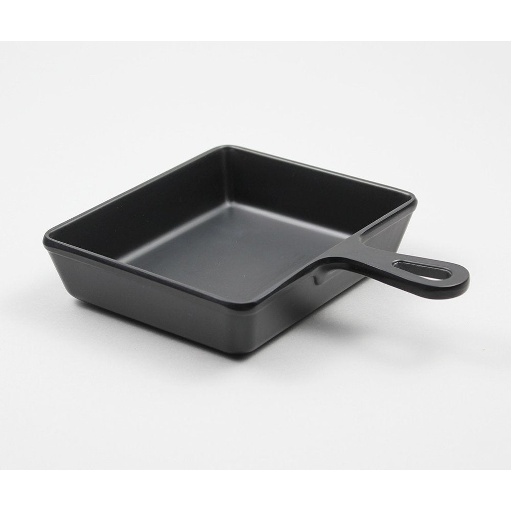 מחבת ריבועית מלמין להגשה 12.5 עם ידית שחורה ליטל שף