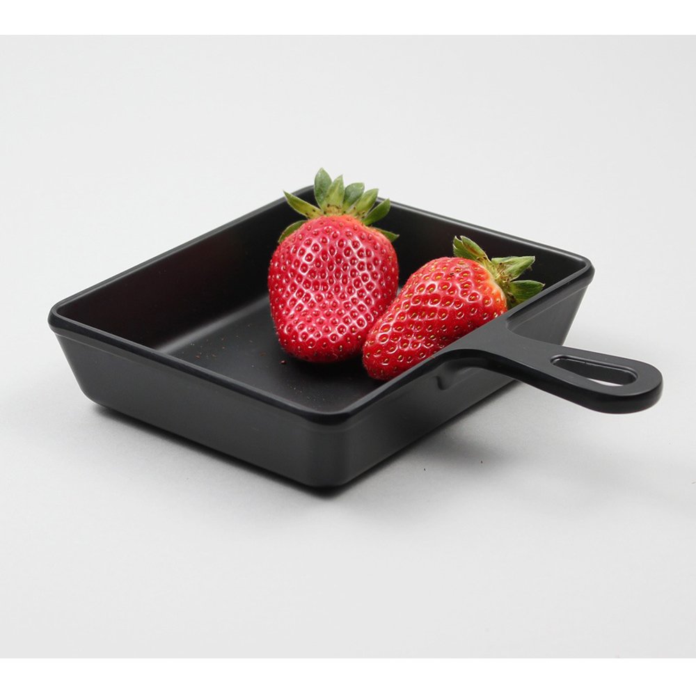 מחבת ריבועית מלמין להגשה 12.5 עם ידית שחורה ליטל שף