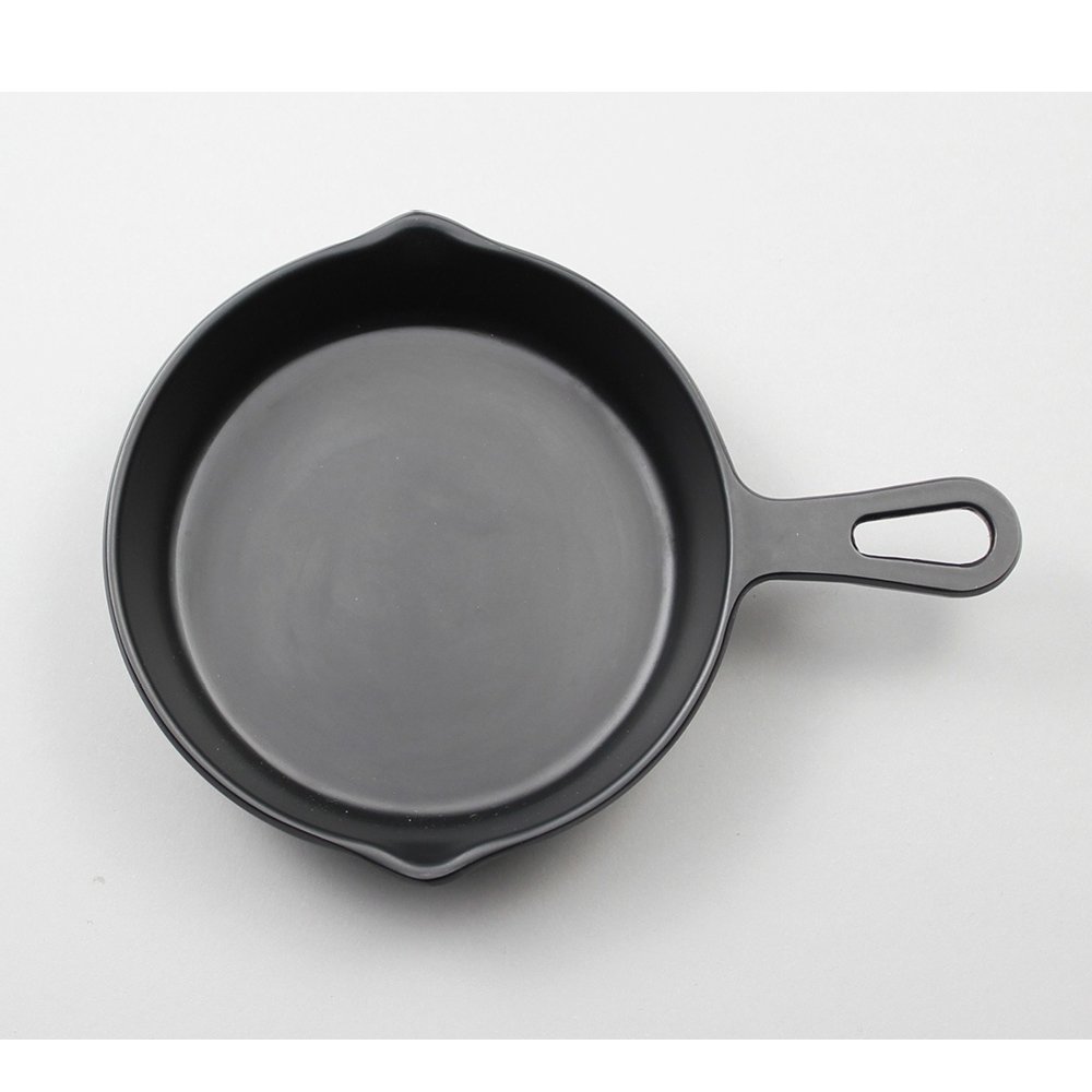 מחבת להגשה עגול שחור מלמין 12 ס"מ + ידית ליטל שף