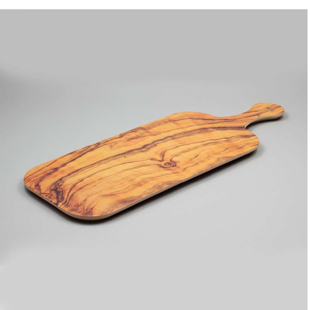 לוח דמוי עץ בהיר מלבני להגשה + 53*20 ידית מלמין