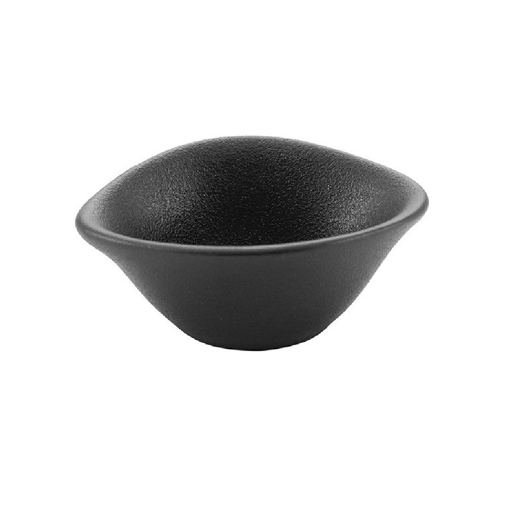 קערה מעויינת שחור מט פורצלן 8X6.5 ס”מ