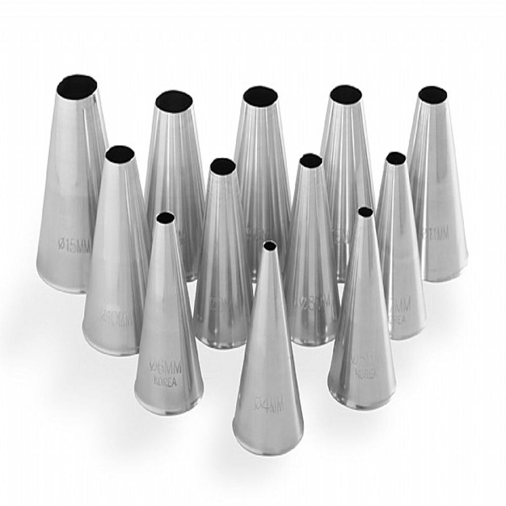 סט צנתרים חלקים נירוסטה 12 יח' BEROX