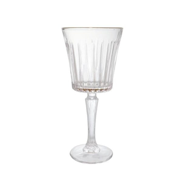 סט 6 כוס יין - זכוכית פסים 300 מ”ל פס זהב X5499G